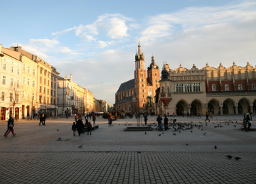 Krakow Market Square in the Sun.