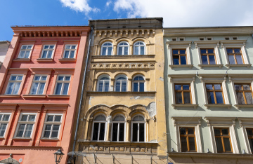 Historic tenement houses in the center of Krakow