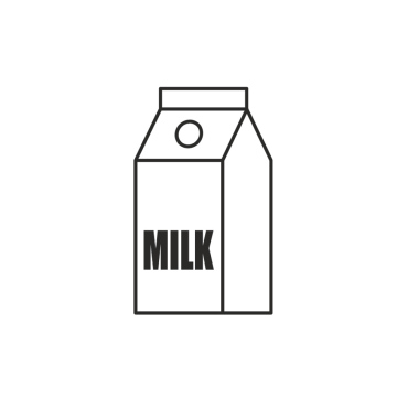 Milk in Carton, packaging, icon, vector