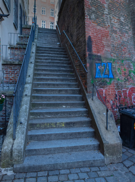 Old stairs between buildings