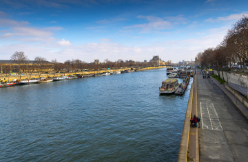 View of the Seine and Bridges in Paris
