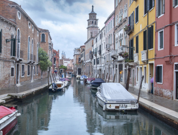 Venice Boats Moored on the coast