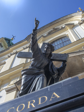 Jesus statue in Krakowskie Przedmieście in Warsaw