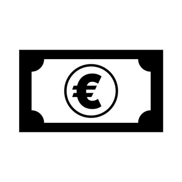 Euro banknote, money icon