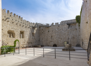 Courtyard of the Frankopan Castle in Krk, Krk Island, Croatia