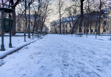 Winter in Planty in Krakow