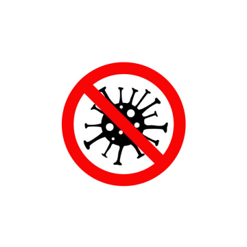 Stop Coronavirus icon, crossed out