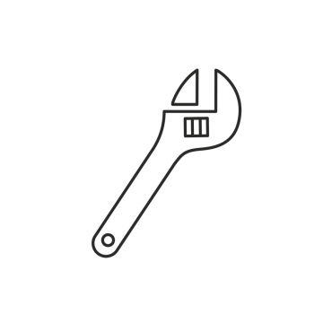 Adjustable wrench, repair. vector, free icon,