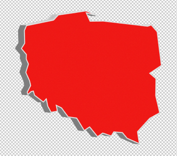 Poland 3d, red vector map