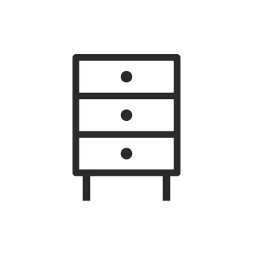 Furniture icon. Chest of drawers.