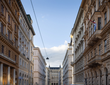 Historic tenement houses in the center of Vienna