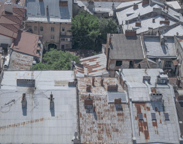 Old roofs of buildings