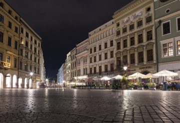 Grodzka Street in Krakow, evening