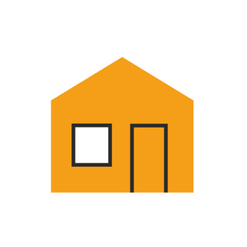 Orange house, icon, vector