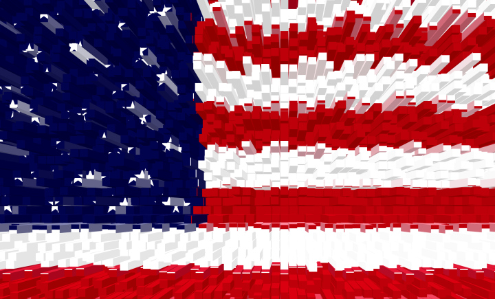 Flag of USA. Solid 3d