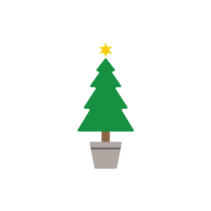 Christmas tree in a pot, icon, vector