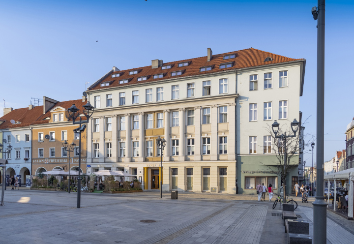 Gliwice Market square, tenement houses in the city center