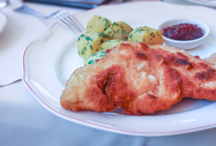 Fried meat, dinner on a plate