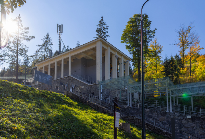 The lower station of the cableway to Kasprowy Wierch, Kuźnice, stock photo