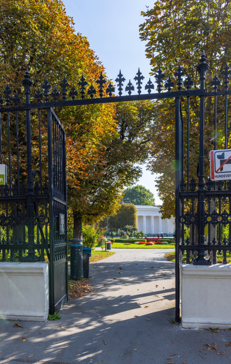 Entrance to the Volksgarten in Vienna.