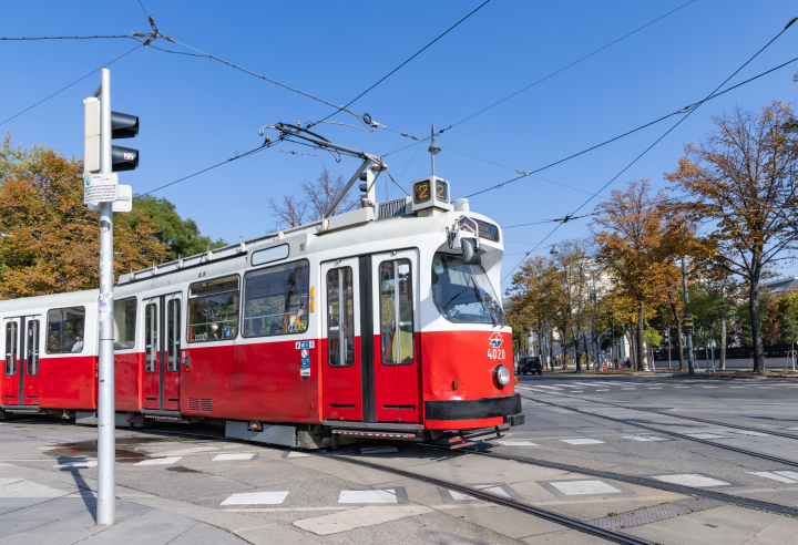 Red Tram in Vienna