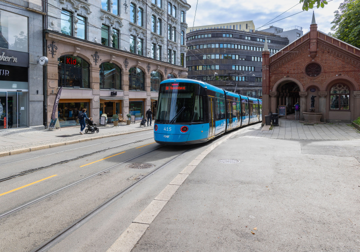 Blue Tram in Oslo