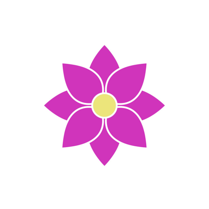 Violet flower, icon, vector