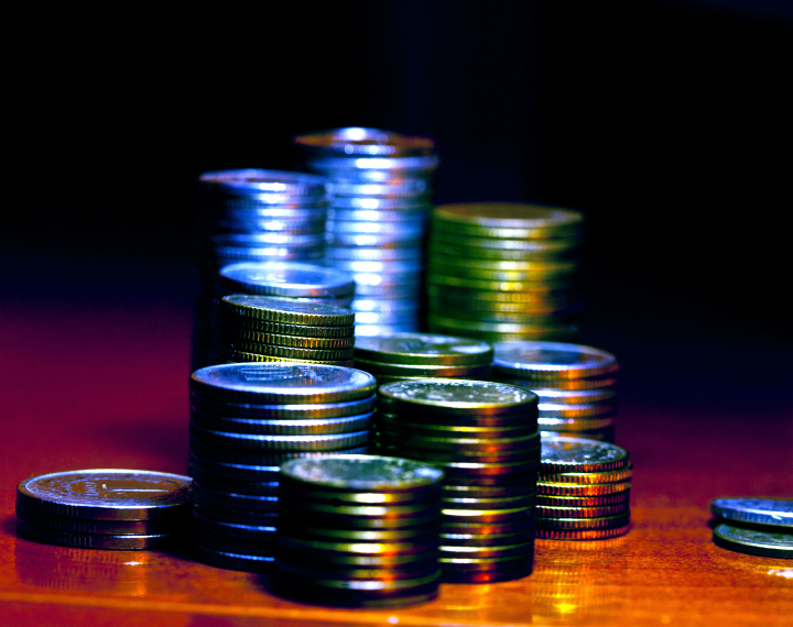 Stacks of Colored Coins