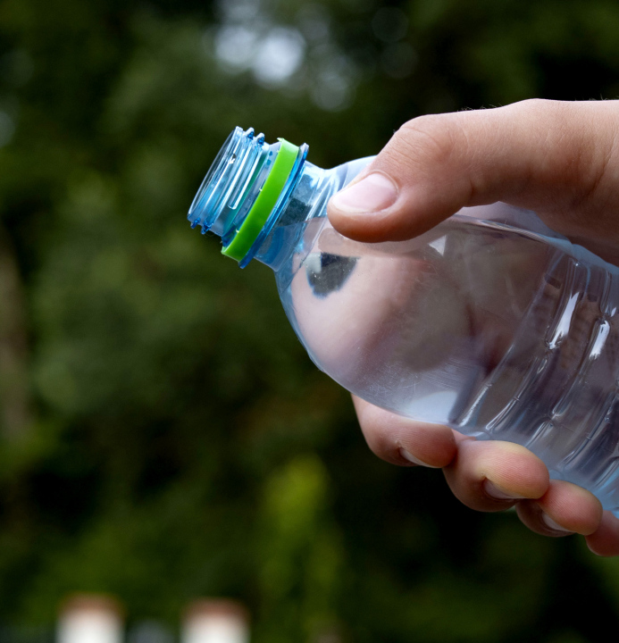 Plastic bottle with mineral water