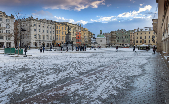 Winter in the Market Square in Krakow