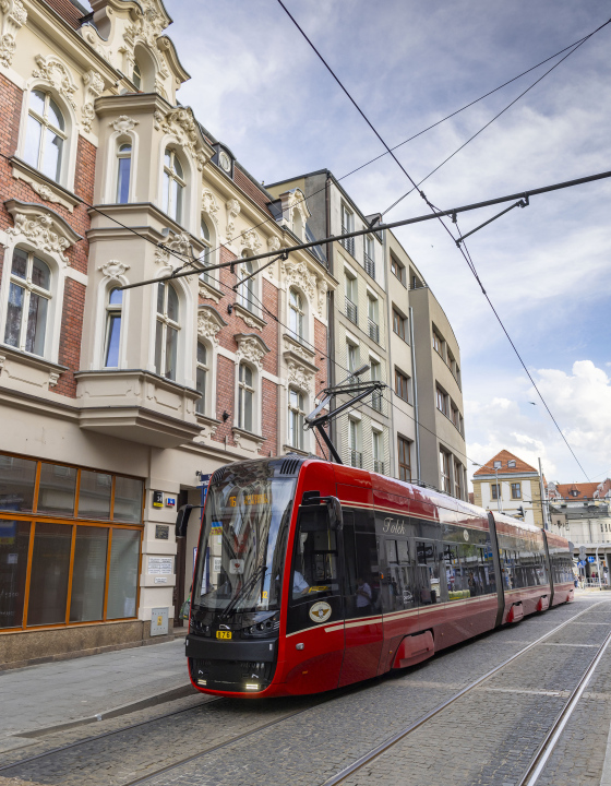 Red Tram in Katowice