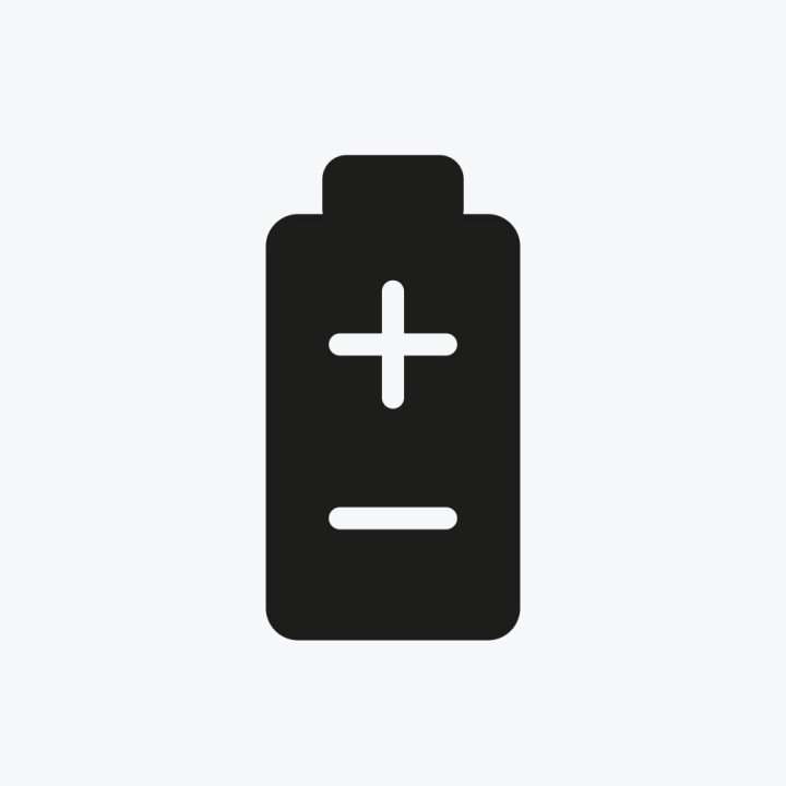 Battery free icon, plus and minus sign