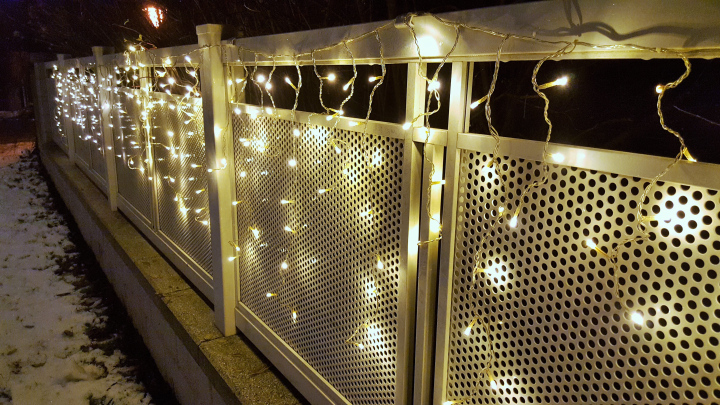 Christmas Lights On The Fence