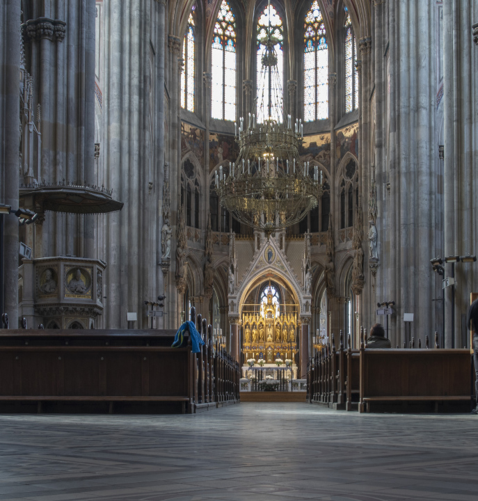 Church interior. Votive Church in Vienna.