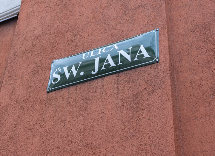 St. John in Krakow, a plate with an inscription