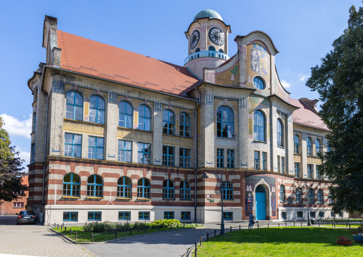 The historic building of the IV Secondary School of General Education Bolesław Chrobry in Bytom