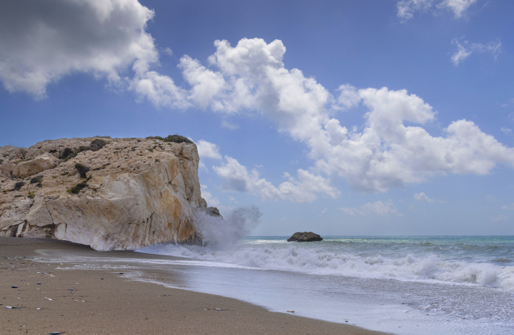 Aphrodite's Rock and sea view, Cyprus