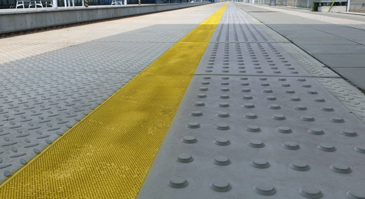 Yellow Line on the Railway Platform