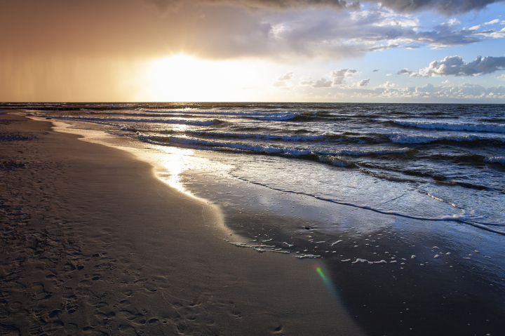 Sandy Beach at Sunset