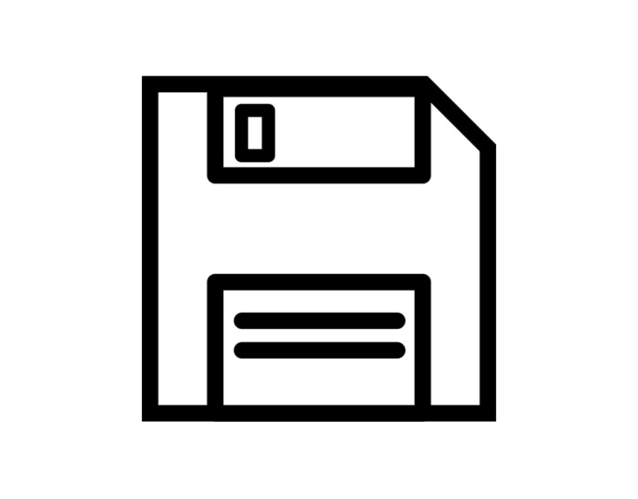 Diskette with Data - Graphic Symbol