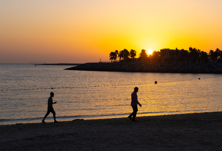 People on the Beach, sunset