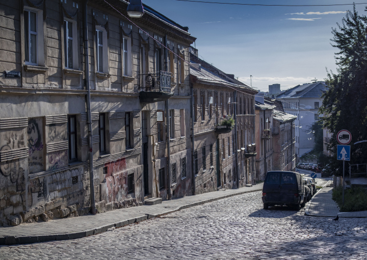 A quiet street in Lviv