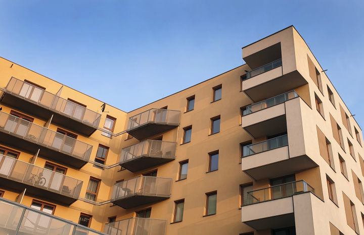Block of flats with balconies