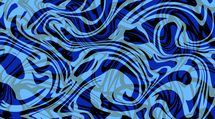Blue Background, Abstraction With Curved Shapes