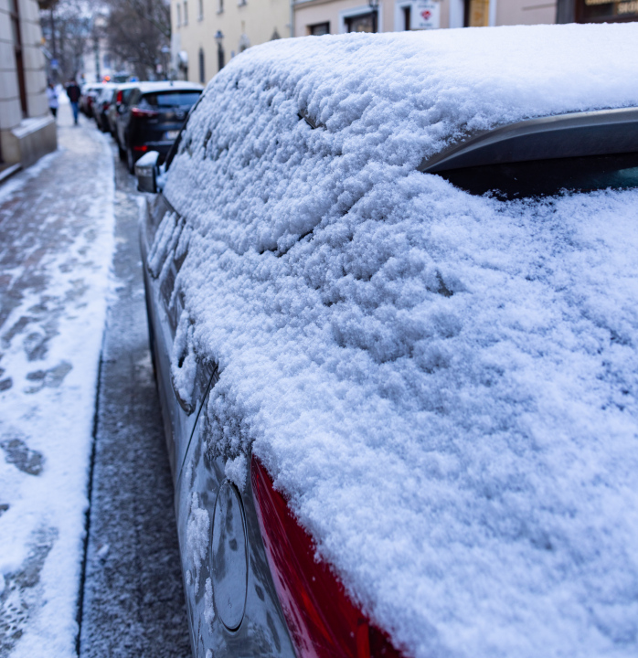 Snow on Cars, winter in the city