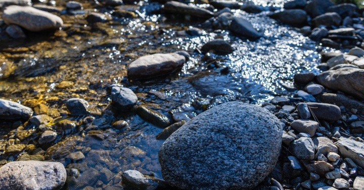 Stones in a mountain stream