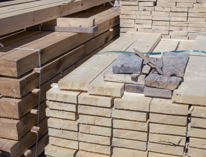 Boards on the Construction Site