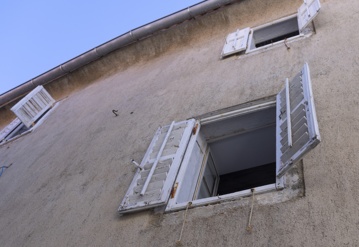 Open Shutters in the Old Building