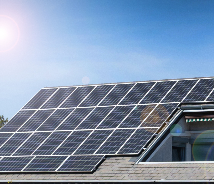 Solar Panels on the Roof of the House