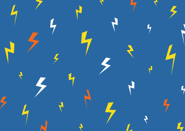 Lightning, energy, blue vector background